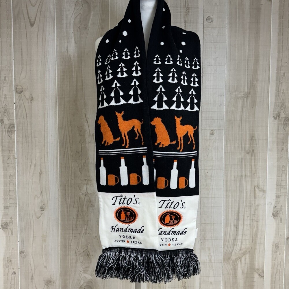 Tito’s Knitted Winter Scarf Fringe Limited Edition Dog Lover Spirits Collectors - Picture 3 of 5